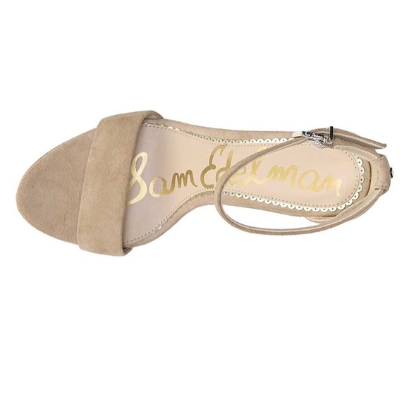 Sam Edelman Yaro Oatmeal suede ankle strap sandals block heels Sz 10 1/2 M new - Picture 8 of 14